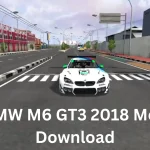 Feature image of BMW M6 GT3 mod- showing racing car in background