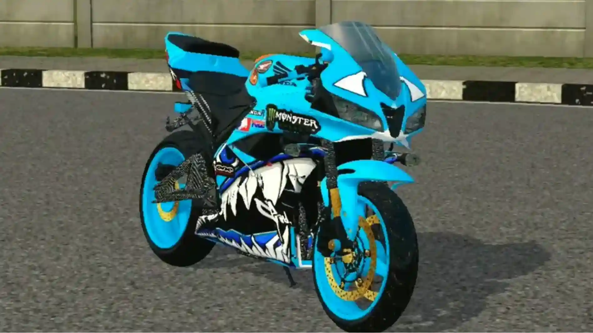 Feature image of Honda CBR 600RR Mod BUSSID-showing the sport bike Honda CBR 600RR