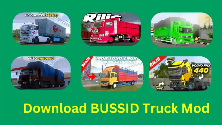Feature image of BUSSID Truck Mod- Showing icons of each truck mod on the image.