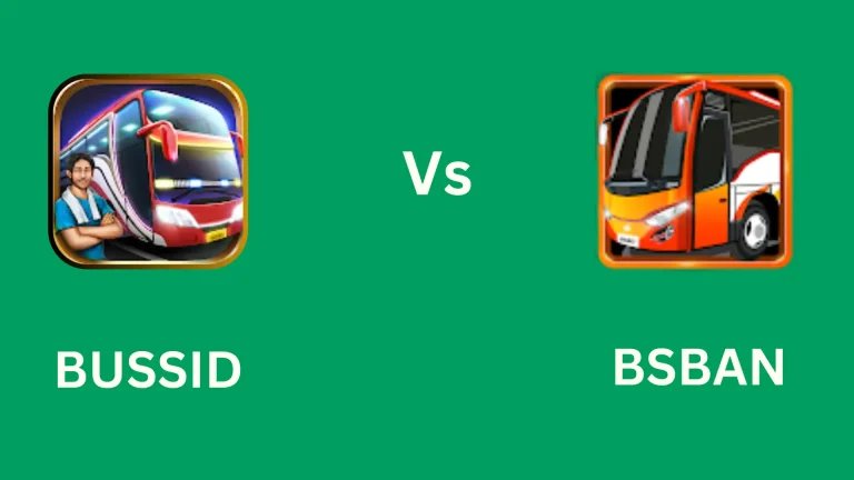 Feature image of Bus Simulator Indonesia vs. BANBS - showing both game icons on a Shamrockm color background.