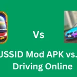 Features image of BUSSID mod APK vs. Car driving Online-show both games icons on image