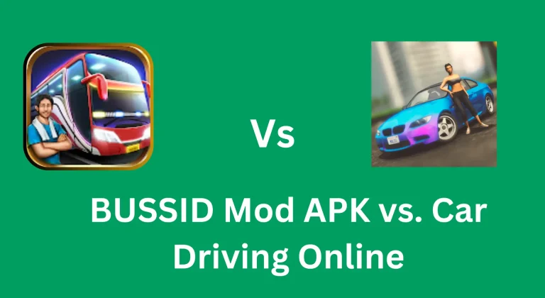Features image of BUSSID mod APK vs. Car driving Online-show both games icons on image