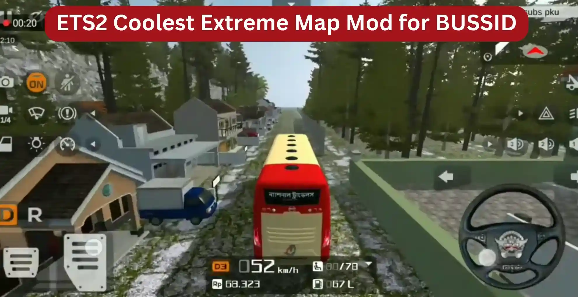 feature image of the ETS2 Coolest Extreme Map Mod for BUSSID Mod APK