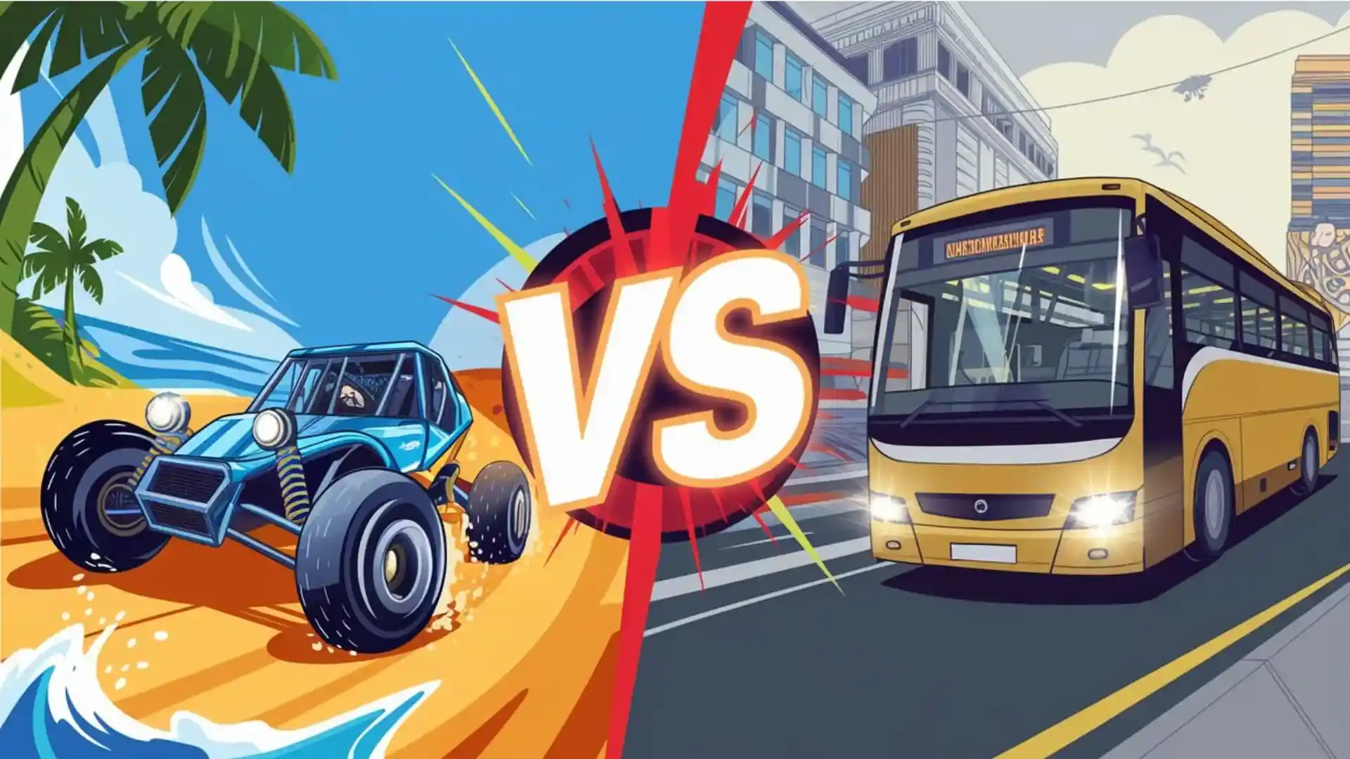 feature image of BUS SIMULATOR INDONESIA VS BEACH BUGGY RACING